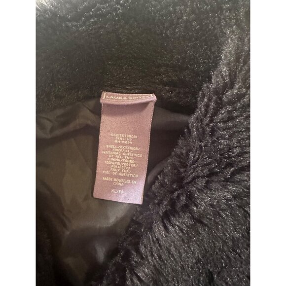 Laura Scott black zip quilted vest with faux fur collar size XL - Picture 3 of 6